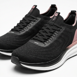 Knit Running Sneakers With Blush Heel Panel