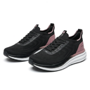 Knit Running Sneakers With Blush Heel Panel