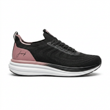 Knit Running Sneakers With Blush Heel Panel