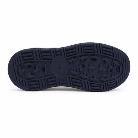 Boys sports sneakers with hook-and-loop strap and laces