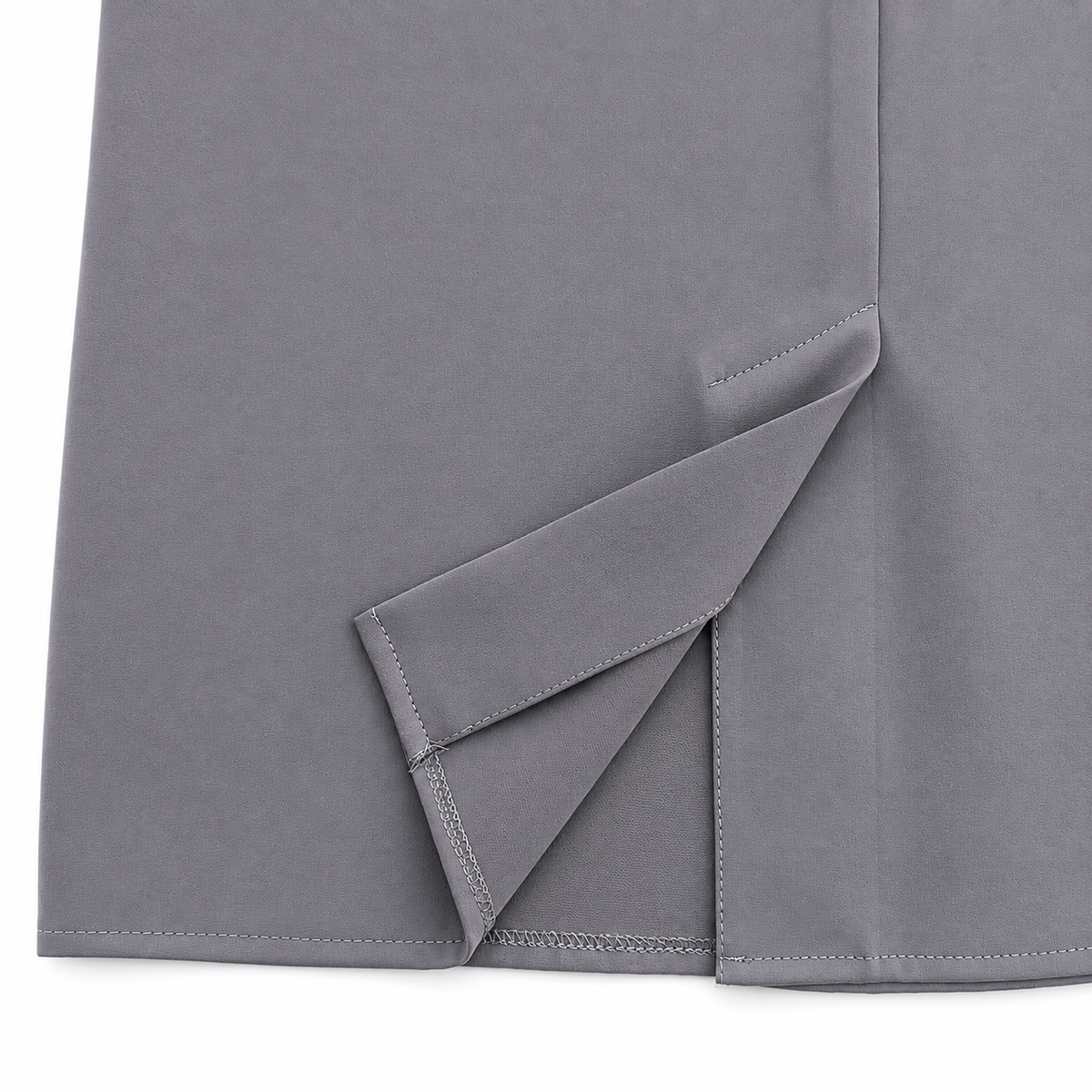 Long Straight Skirt With Front Slit