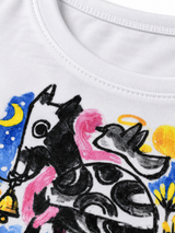 Artistic Cow Graphic T-Shirt