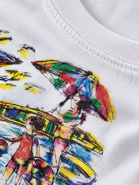 Beach Scene Graphic T-Shirt