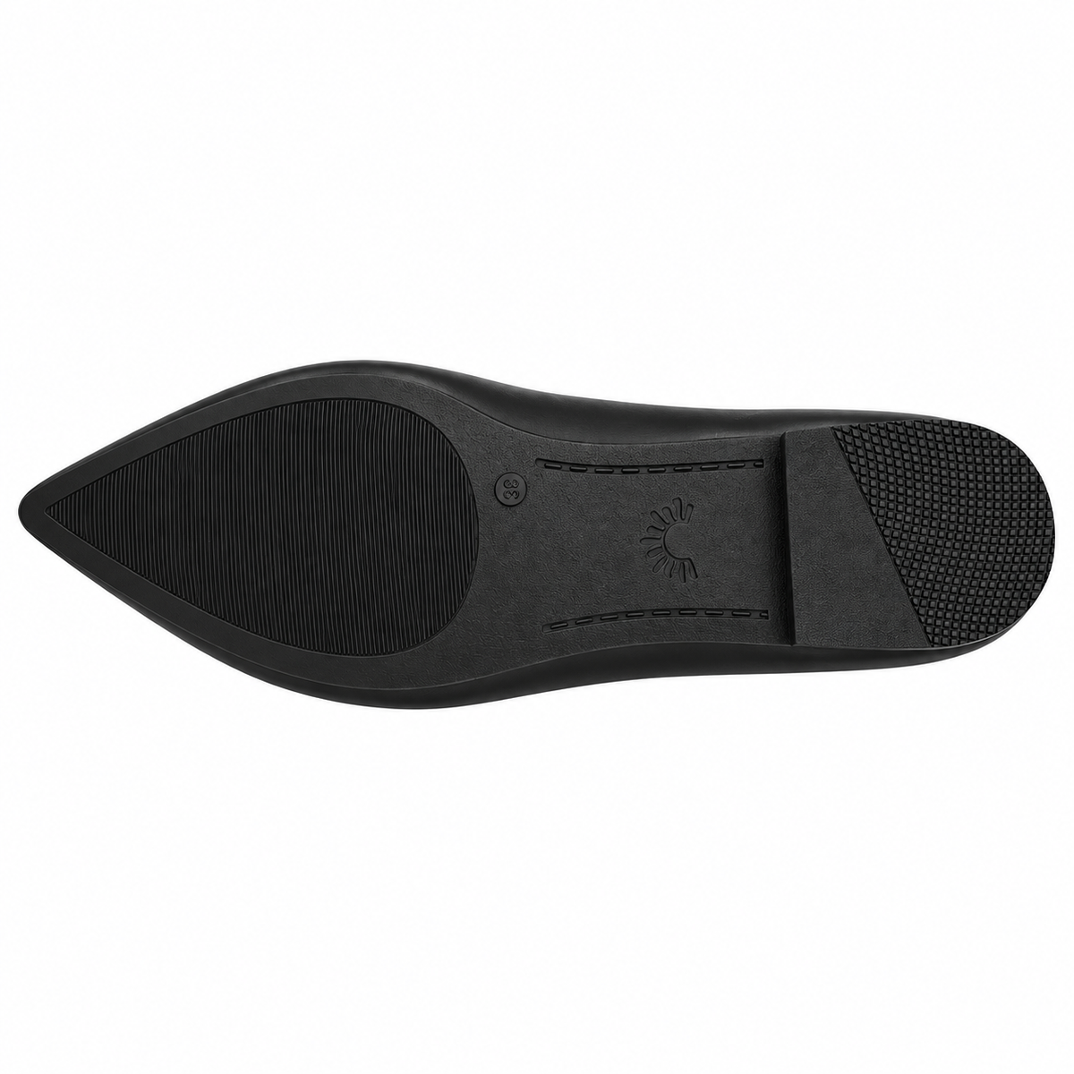 Metal Detail Pointed Toe Flats