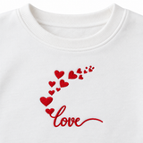 Lace Trim Heart Graphic Sweatshirt