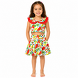 Girls Fruit Print Ruffle Collar Sleeveless Top And Skirt Set