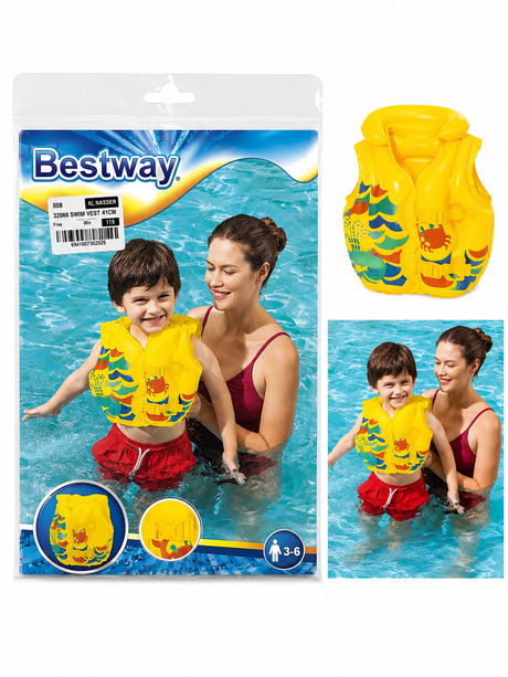 Kids Inflatable Swim Vest 41 CM For Ages 3 To 6