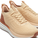 Knit Running Sneakers With Blush Heel Panel