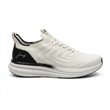 Knit Lace Up Sneakers With Heel Panel