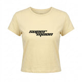 Casual Wear Women Light Supermoon Graphic Cropped T Shirt