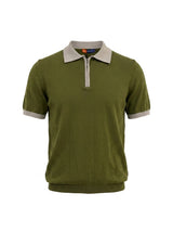 Men Short Sleeve Knitted Polo Shirt With Contrast Collar