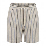 Men Stripe Shirt And Shorts Set