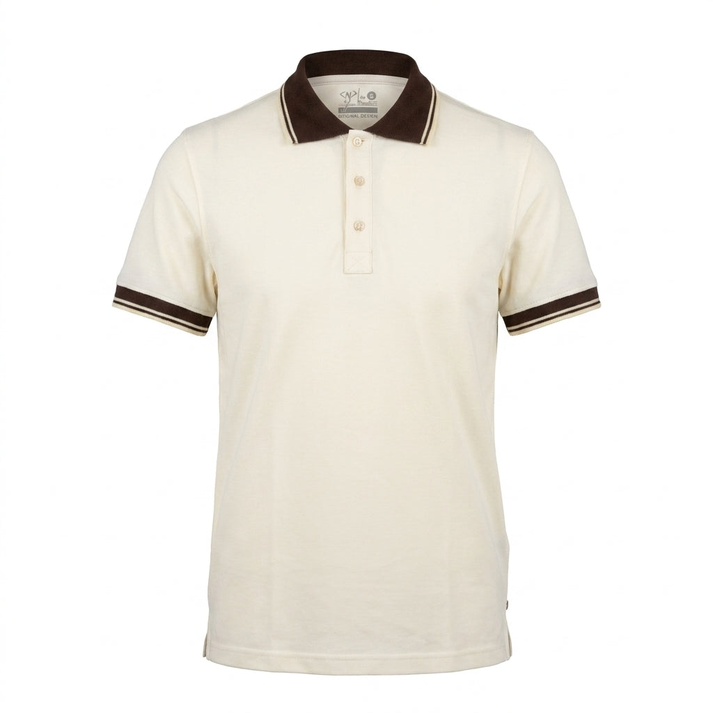 Men Short Sleeve Polo Shirt With Contrast Collar