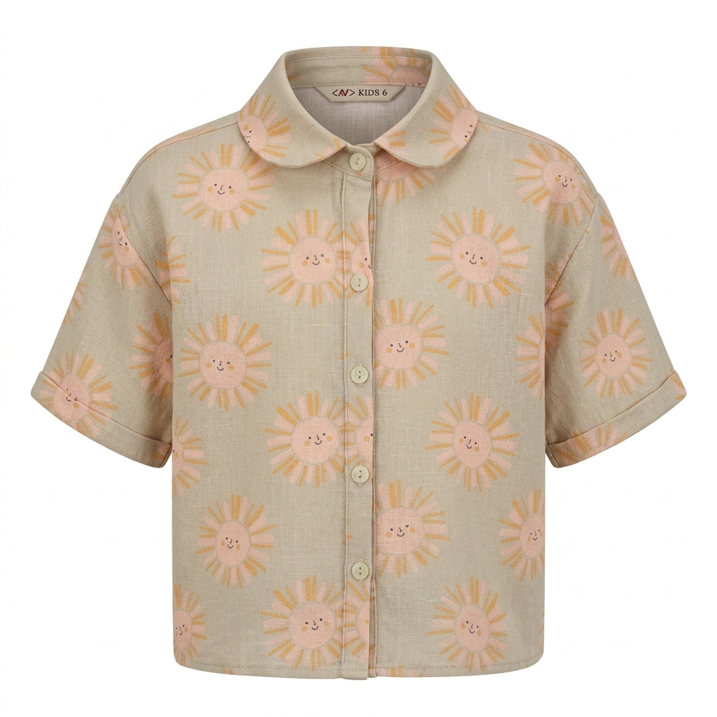 Kids Su Hine Print Shirt And Shorts Set