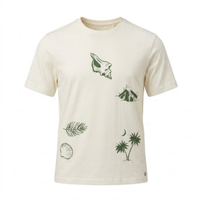 Men Tropical Sketch Print Short Sleeve T Shirt