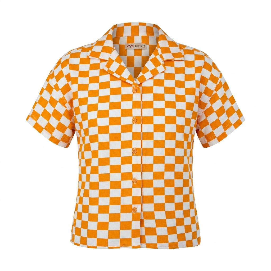 Kids Checkered Short Sleeve Shirt