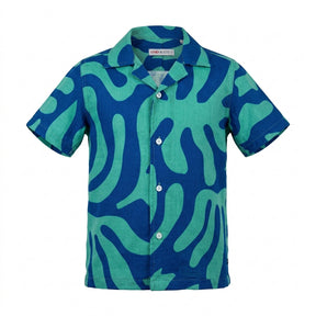 Kids Mint Abstract Print Short Sleeve Shirt