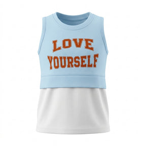 Girls Sleeveless Love Yourself Printed Top