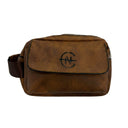 Faux Leather Toiletry Bag With Front Flap Pocket