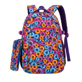 Floral Print Backpack With Matching Side Pouch