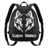 Faux Leather Backpack With Wolf Graphic