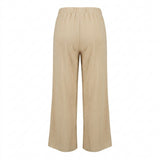 Casual Wear Women Light Textured Wide Leg Pants