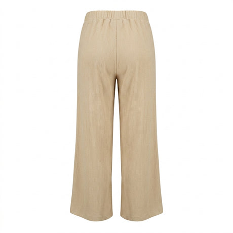 Casual Wear Women Light Textured Wide Leg Pants