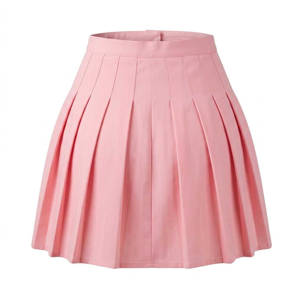 Girls Pleated Button Front Skirt