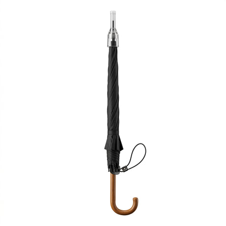 Cherry Foldable Umbrella With Wooden Style Curved Handle