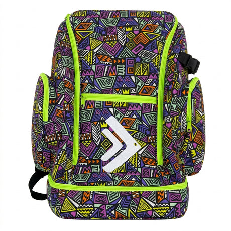 Geometric Print Sports Backpack With Shoe Compartment