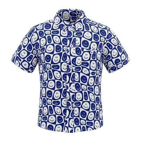 Kids Smiley Print Short Sleeve Shirt