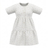 Girls Floral Button Front Dress