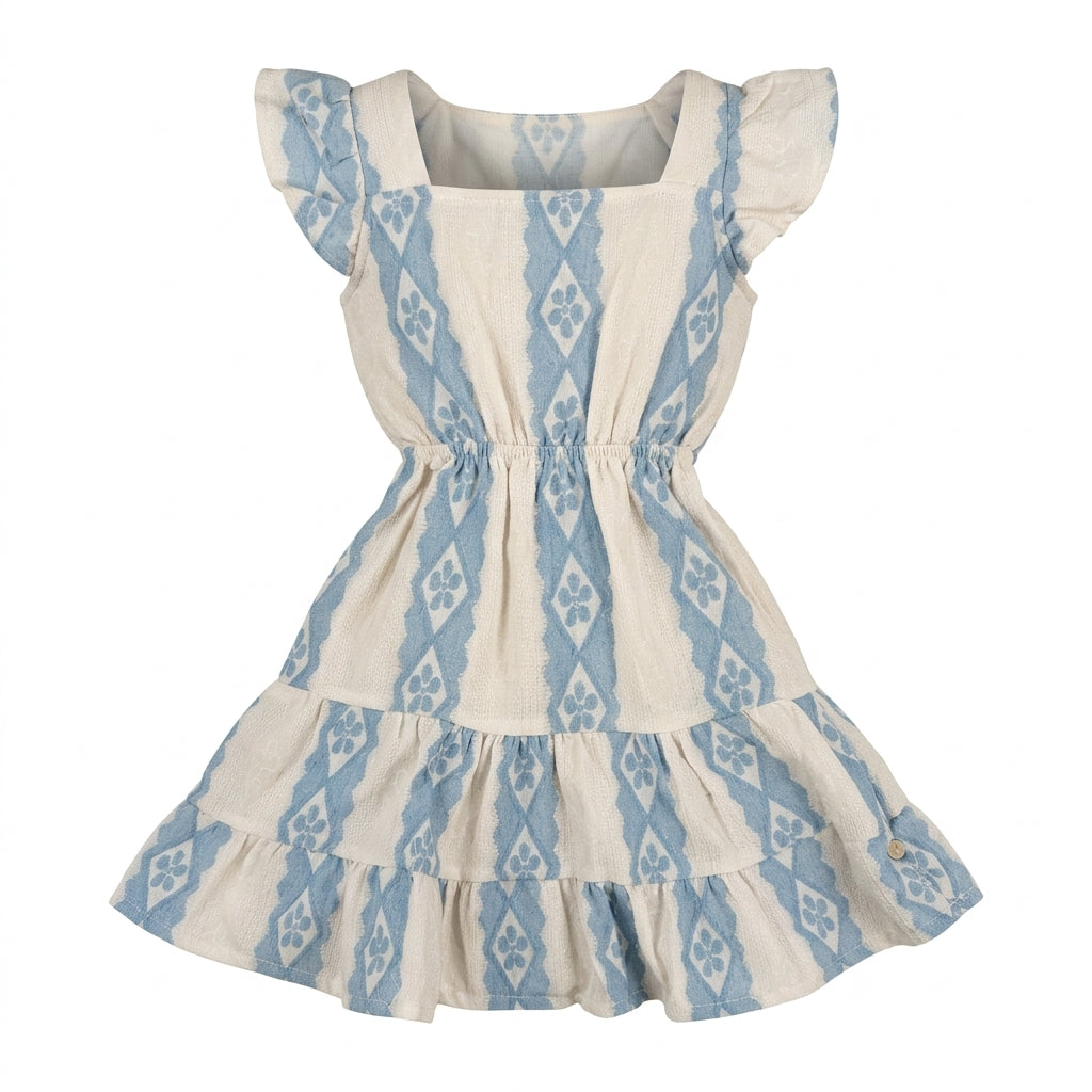 Kids Patterned Tiered Dress