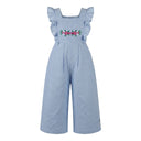 Girls Embroidered Wide Leg Jumpsuit