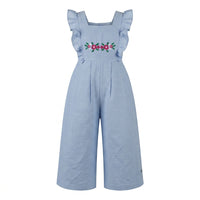 Girls Embroidered Wide Leg Jumpsuit