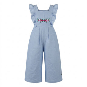 Girls Embroidered Wide Leg Jumpsuit