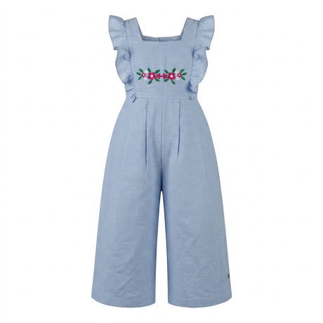 Girls Embroidered Wide Leg Jumpsuit