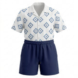 Kids Printed Short Sleeve Shirt With Shorts Set