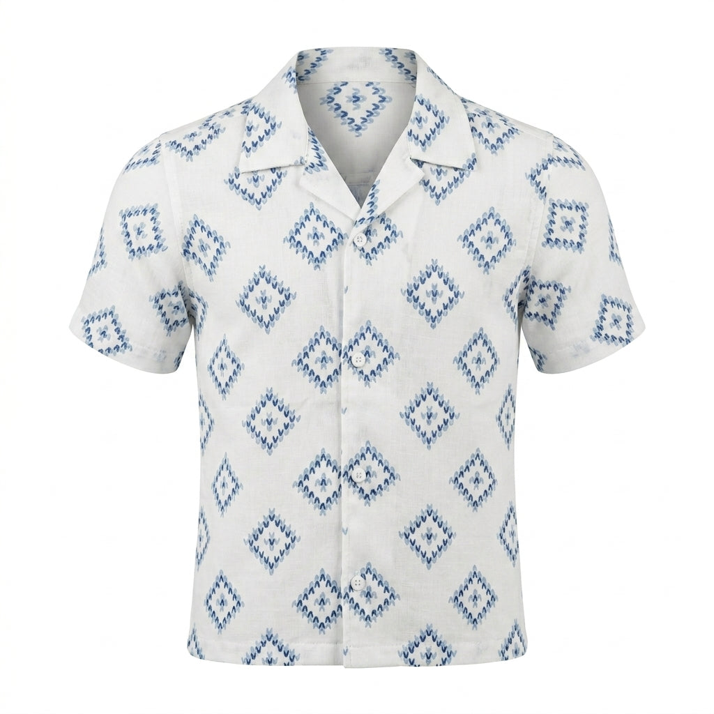 Kids Printed Short Sleeve Shirt With Shorts Set