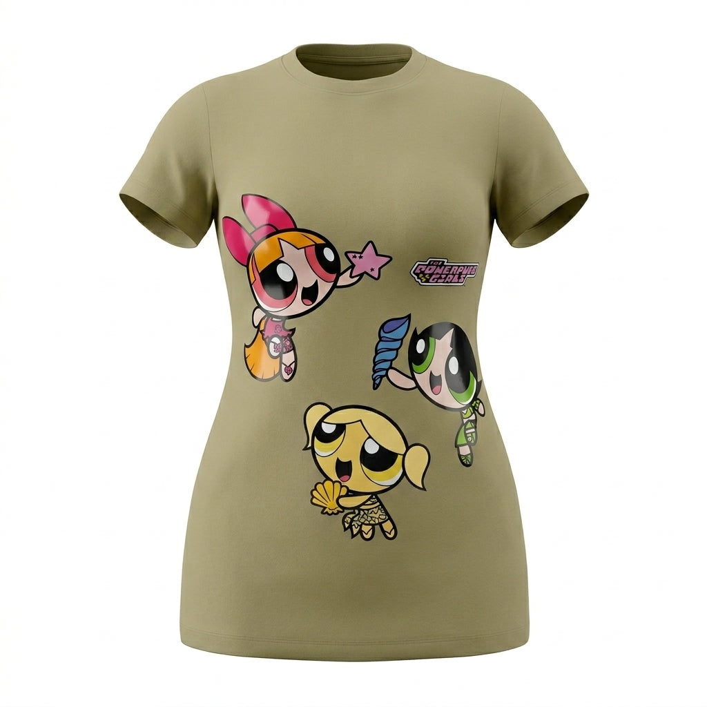 Girls Powerpuff Girls Printed T Shirt Dress