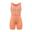 Girls Sleeveless Printed Swim Romper