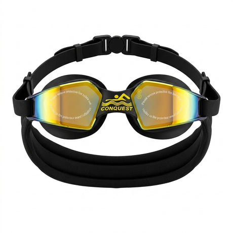 Mirrored Competition Swim Goggles In Protective Case Free Size