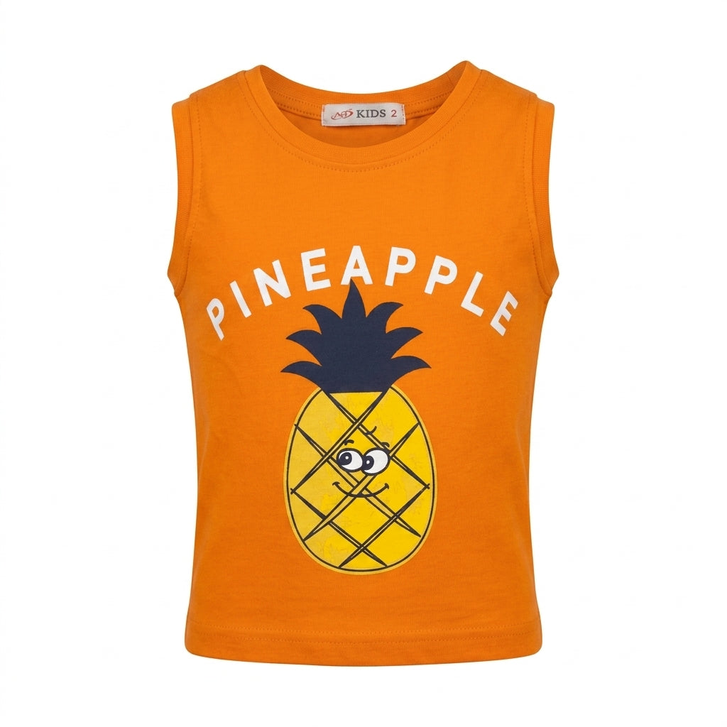 Kids Sleeveless Pineapple Graphic Top