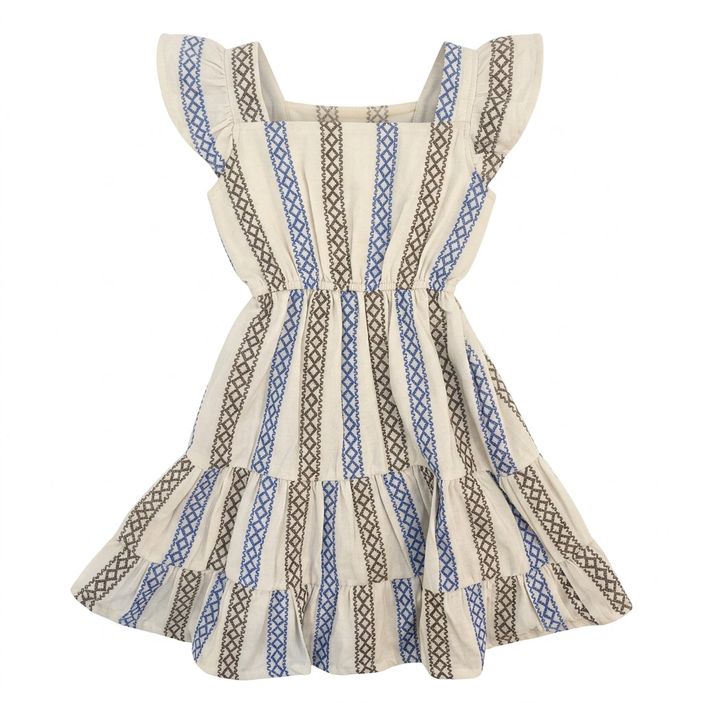 Kids Patterned Tiered Dress