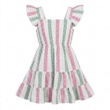 Kids Patterned Tiered Dress