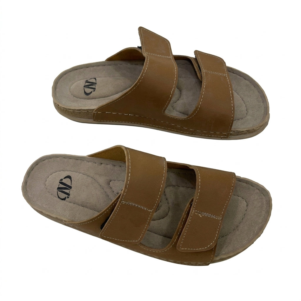 Double Strap Slip On Sandals