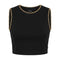 Casual Women Sleeveless Crop Top With Chain Trim