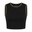 Casual Women Sleeveless Crop Top With Chain Trim