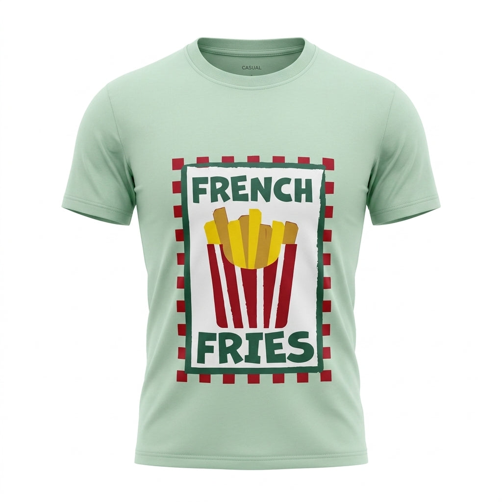 Casual Kids Short Sleeve T Shirt With French Fries Graphic
