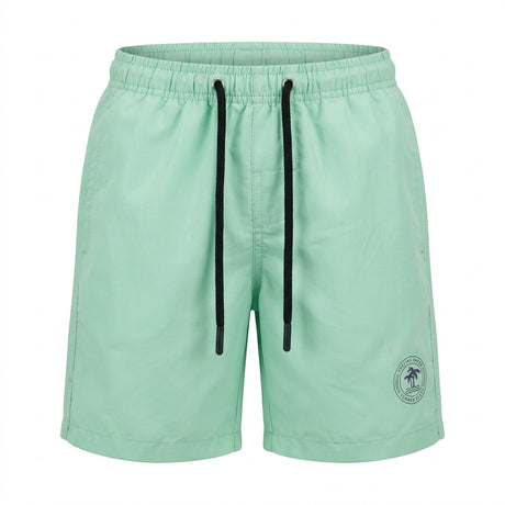 Men Beach Swim Shorts With Drawstring And Palm Tree Logo